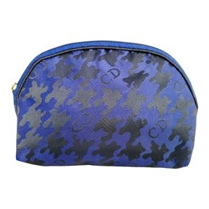 Christian Dior Pouch Authentic|Logo Black |Blue color Cosmetic Bag.